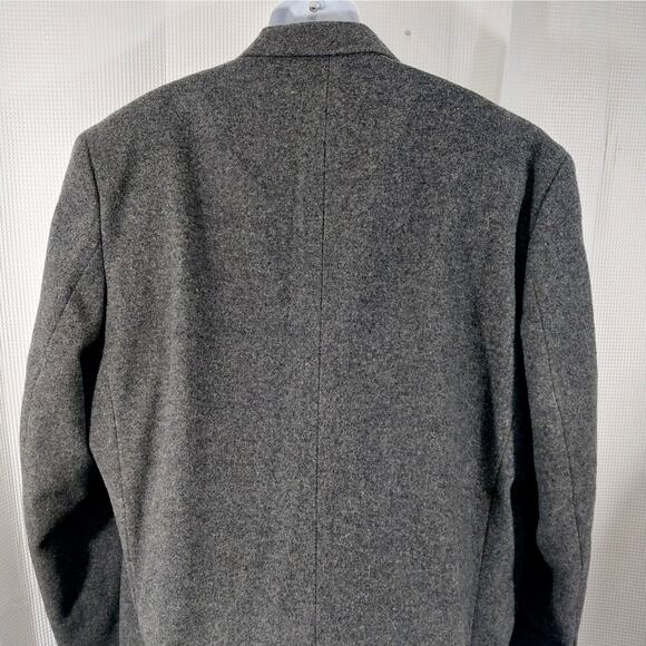 JOSEPH A. BANK! RICH DOVE GRAY 100% PURE WOOL CLASSIC OVERCOAT, TRENCH! SZ 50L - Picture 8 of 12